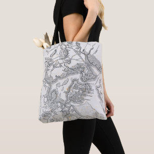 Tote Bag Carte antique de Boston   1775-1776