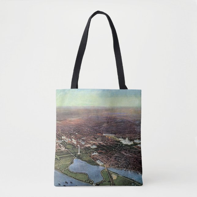 Tote Bag Carte antique de Washington DC et de la rivière Po (Devant)