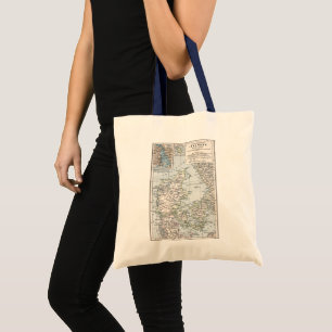 Tote Bag Carte antique du Danemark, Danmark en danois, 1905