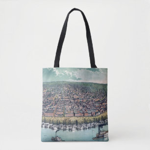 Tote Bag Carte antique Saint Louis Missouri Mississippi