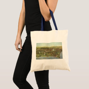 Tote Bag Carte antique, Vue panoramique de Washington DC