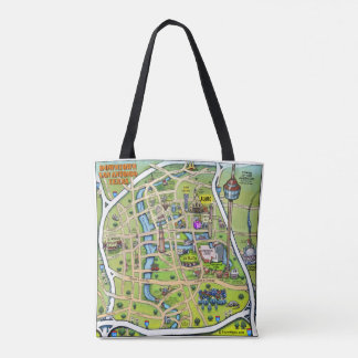 Tote Bag Carte cartographique du centre-ville de San Antoni
