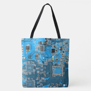 Tote Bag Carte circuit bleu circuit imprimé à circuit impri
