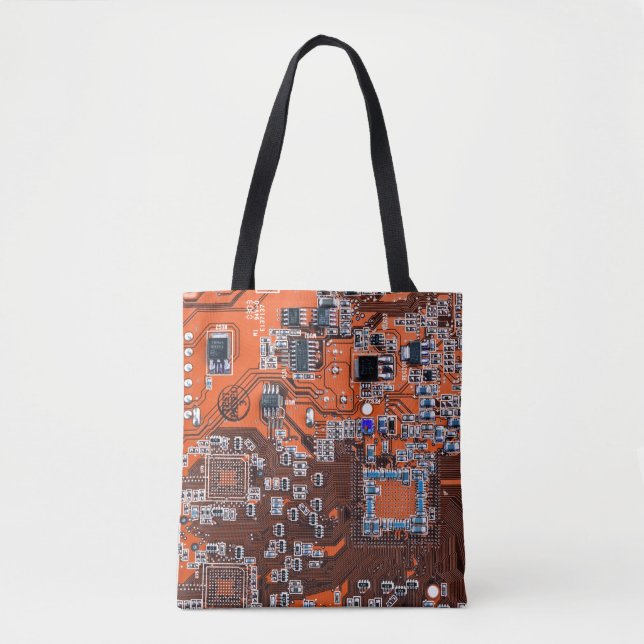 Tote Bag Carte circuit imprimé circuit orange PCB (Devant)