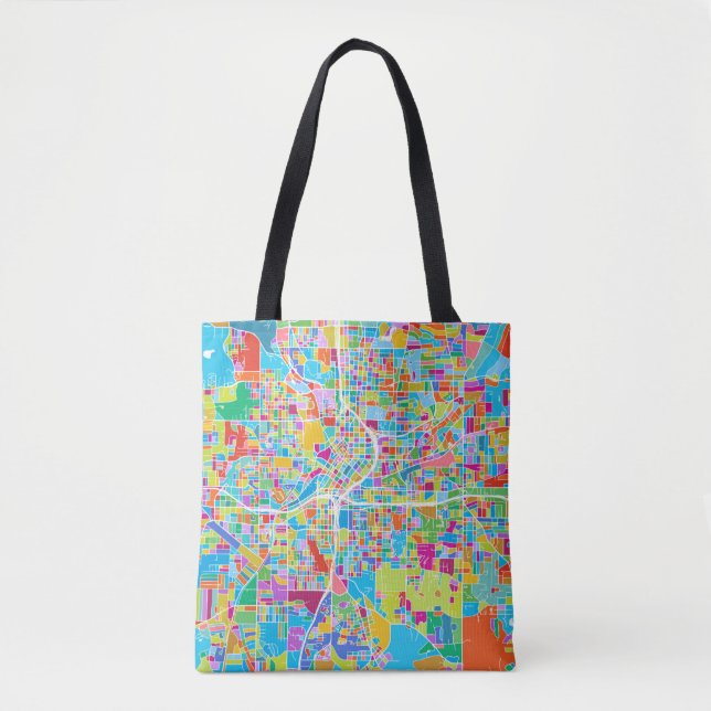 Tote Bag Carte colorée d'Atlanta (Devant)