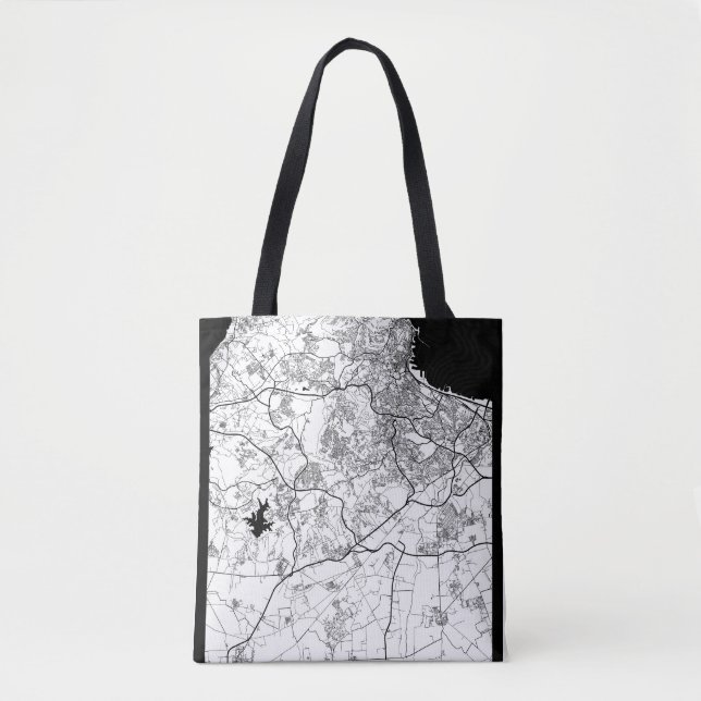 Tote Bag Carte d'Alger Algérie (Devant)