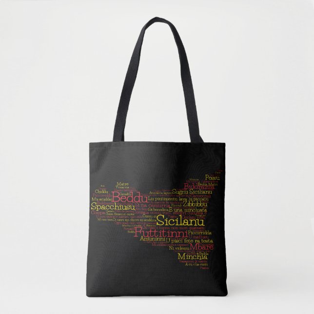 Tote Bag Carte d'art Word sicilien (Devant)