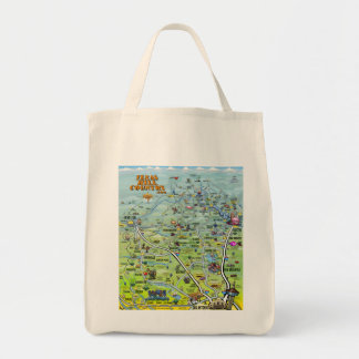 Tote Bag Carte de bande dessinée de pays de colline de TX