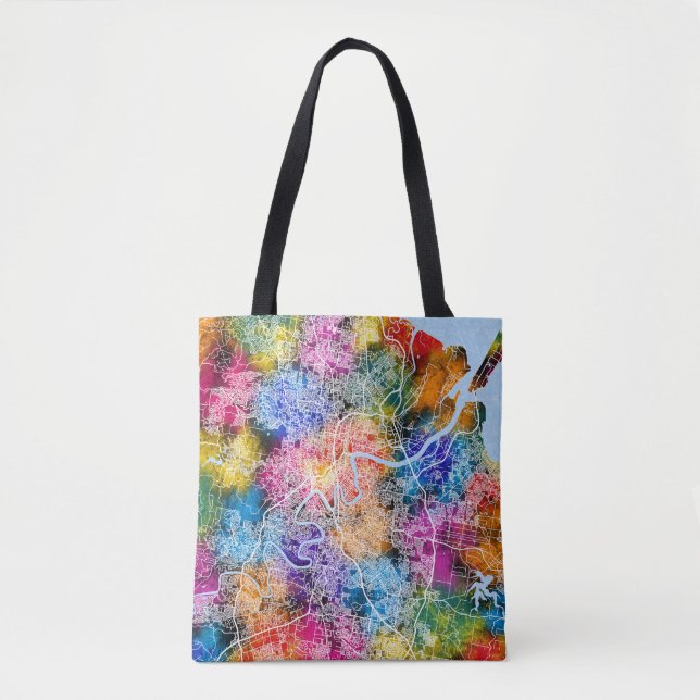 Tote Bag Carte de Brisbane Australie (Devant)