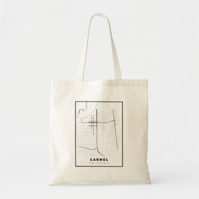 Tote Bag Carte de Carmel-by-the-Sea (Devant)