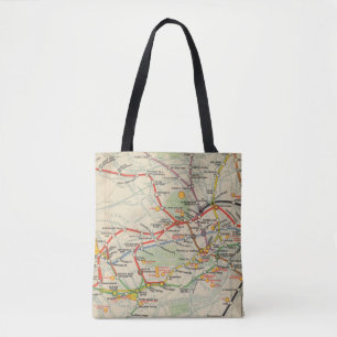 Tote Bag Carte de chemins de fer au fond de Londres