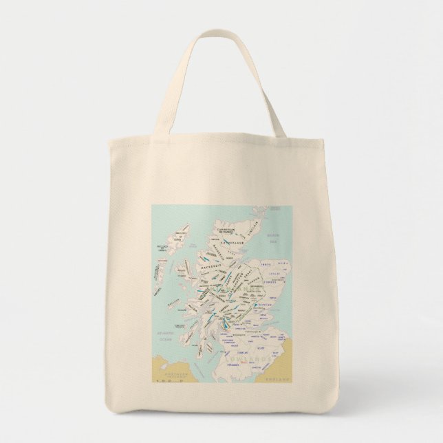 Tote Bag Carte de clan d'épicerie Fourre-tout de l'Ecosse (Devant)
