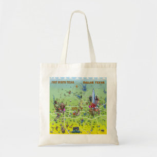 Tote Bag Carte de Dallas Fort Worth