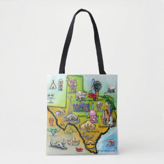Tote Bag Carte de dessin du Texas