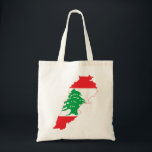 Tote Bag Carte de drapeau du Liban<br><div class="desc">Sac fourre-tout à carte de drapeau du Liban</div>