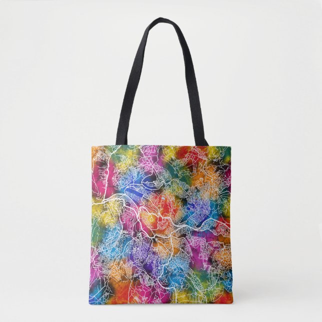 Tote Bag Carte de Kigali Rwanda (Devant)