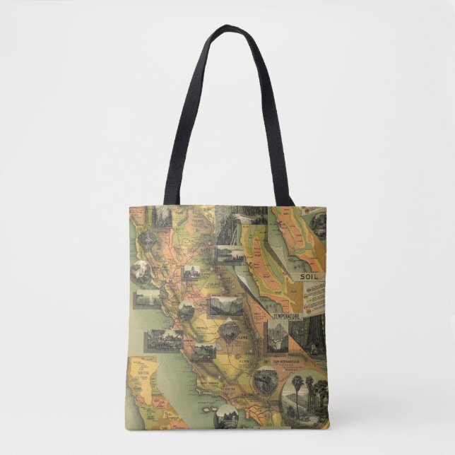 Tote Bag Carte de la Californie (Devant)