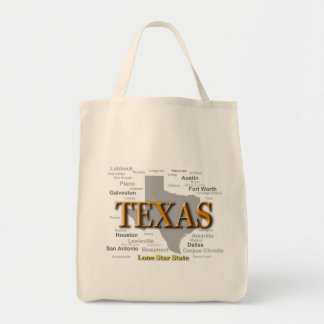 Tote Bag Carte de la fierté d'état du Texas Silhouette