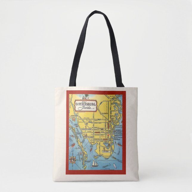 Tote Bag Carte de la Floride de Saint-Pétersbourg (Devant)