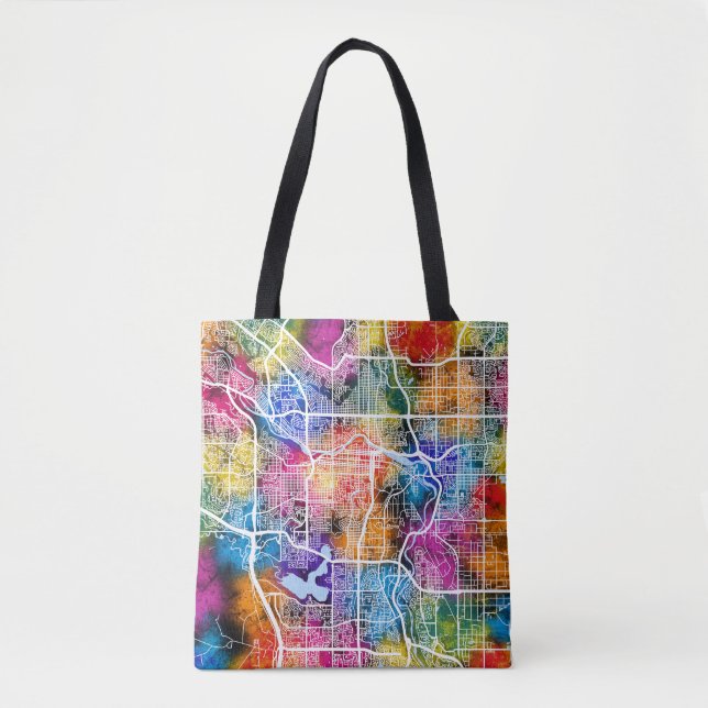 Tote Bag Carte de la ville de Calgary Canada (Devant)