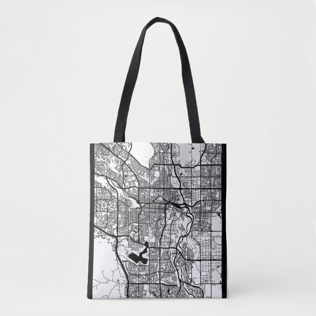 Tote Bag Carte de la ville de Calgary Canada (Devant)