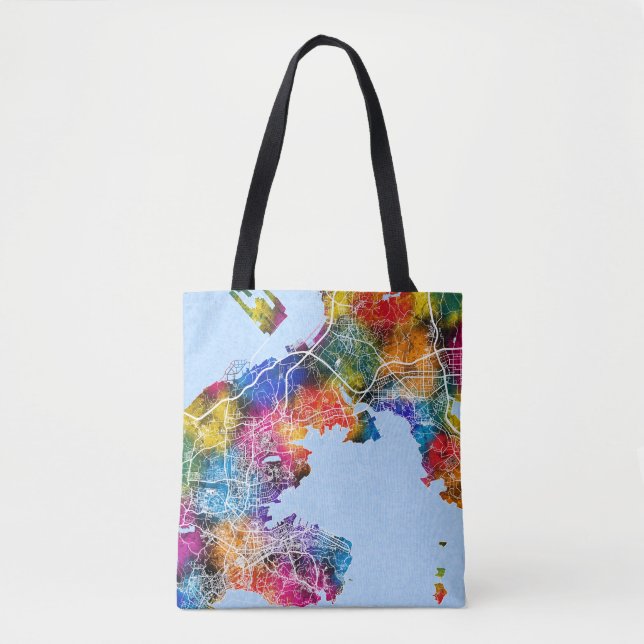 Tote Bag Carte de la ville de Dalian (Devant)