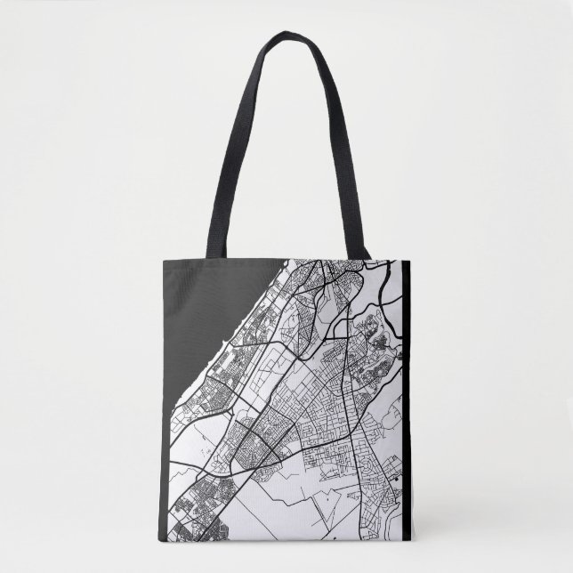 Tote Bag Carte de la ville de Rabat Maroc (Devant)