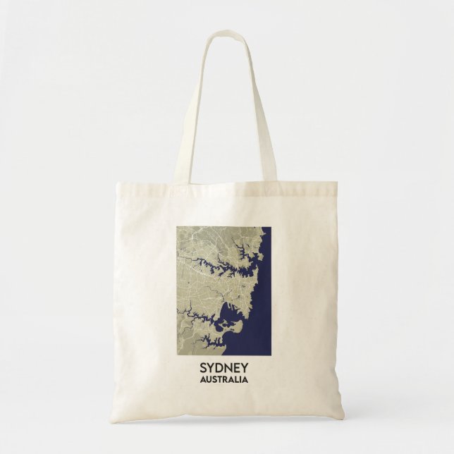 Tote Bag Carte de la ville de Sydney Australie (Devant)