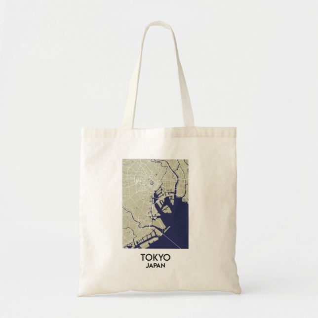 Tote Bag Carte de la ville de Tokyo Japon (Devant)