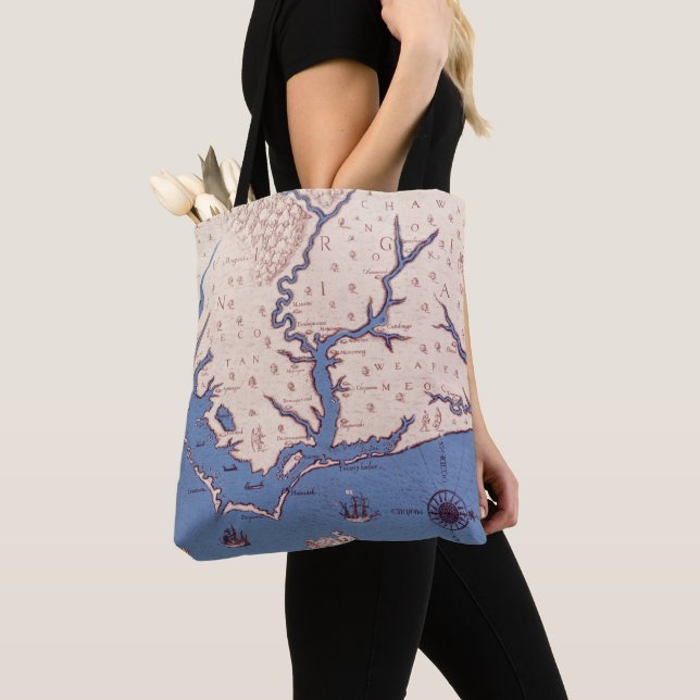 Tote Bag Carte de la Virginie (De près)