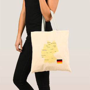 Tote Bag Carte de l'Allemagne avec les États et les capital