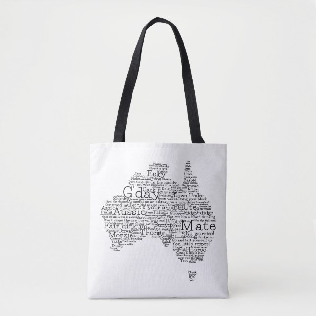 Tote Bag Carte de l'argot australien (Devant)