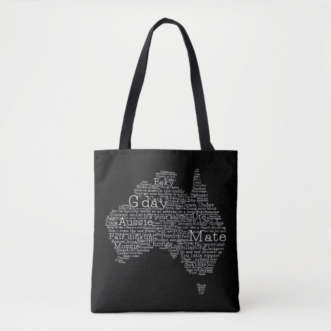 Tote Bag Carte de l'argot australien (Devant)
