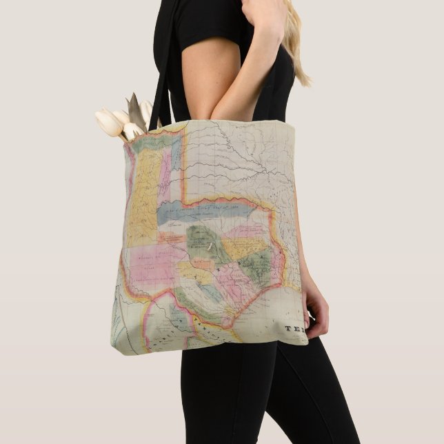 Tote Bag Carte de l'état du Texas | 1835 (De près)