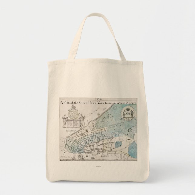 Tote Bag Carte de New York City, 1728 (Devant)