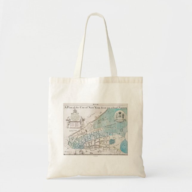 Tote Bag Carte de New York City, 1728 (Devant)