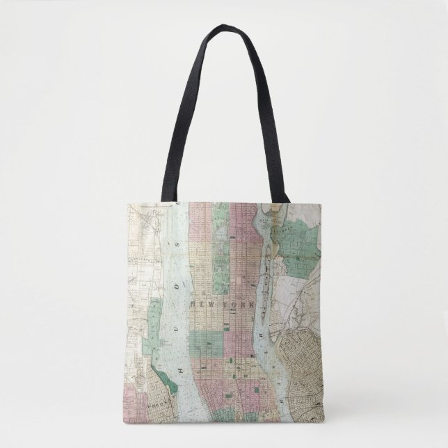 Tote Bag Carte de New York et de proximité (Devant)