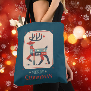 Tote Bag Carte de Noël avec conception d'illustration de re