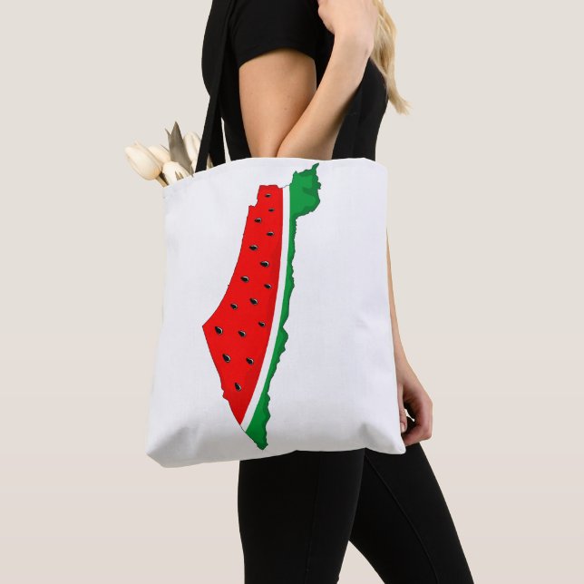 Tote Bag Carte de Palestine Watermelon Symbole de la libert (De près)
