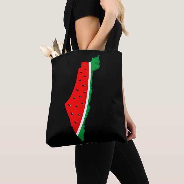 Tote Bag Carte de Palestine Watermelon Symbole de la libert (De près)