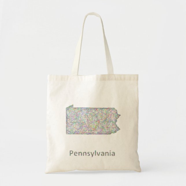 Tote Bag Carte de Pennsylvanie (Devant)