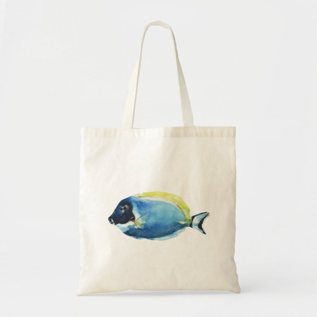 Tote Bag Carte de Poisson Tang Bleu Poudre (Devant)