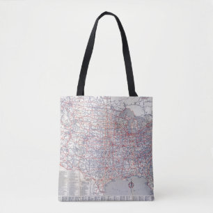 Tote Bag Carte de route Etats-Unis