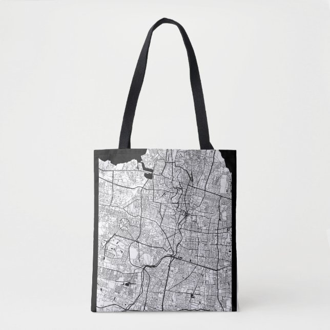 Tote Bag Carte de Surabaya Indonésie (Devant)