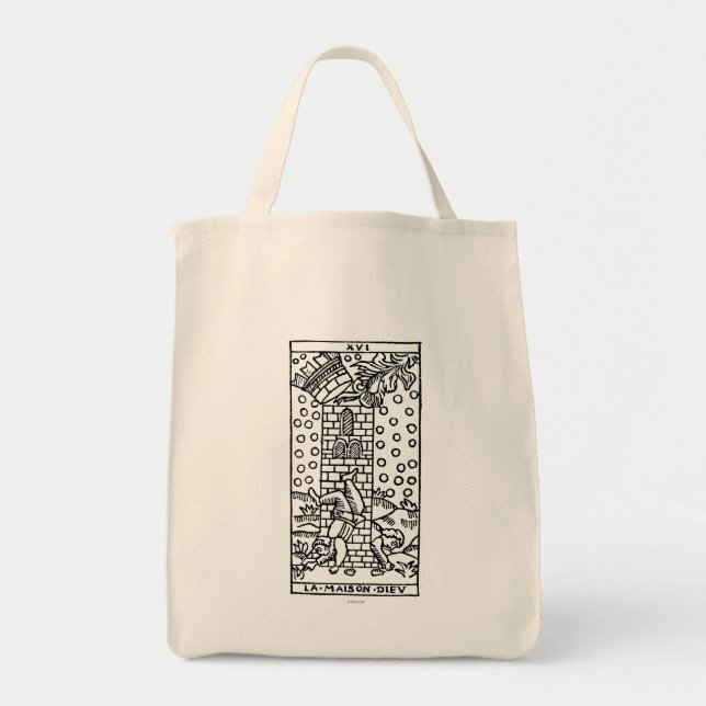 Tote Bag Carte de tarot : La maison de fous (Devant)