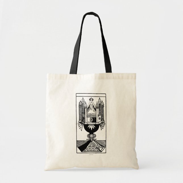 Tote Bag Carte de tarot : L'as des tasses (Devant)
