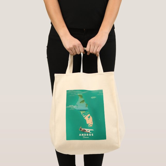 Tote Bag Carte de vacances d'Andros Bahamas. (Devant (produit))
