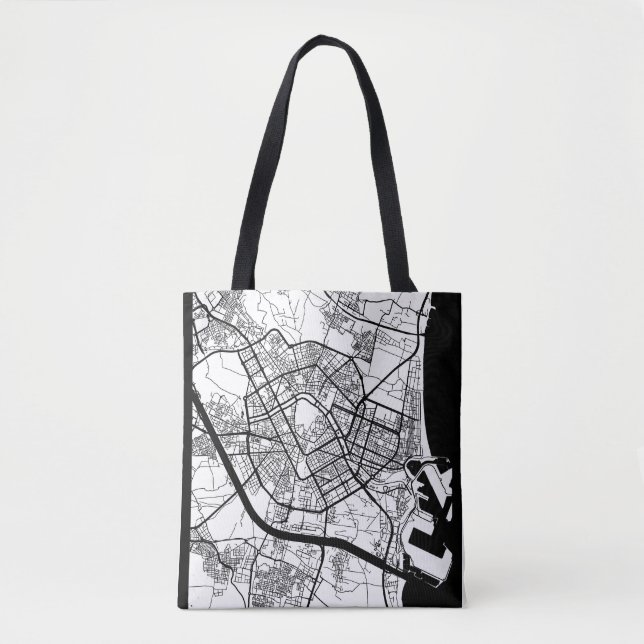 Tote Bag Carte de Valence Espagne (Devant)