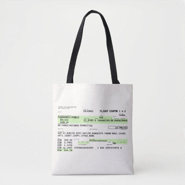 Tote Bag Carte d'embarquement - Rétro (Devant)