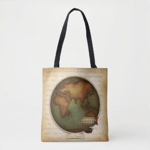 Tote Bag Carte des hémisphères de l'Est et de l'Ouest Né